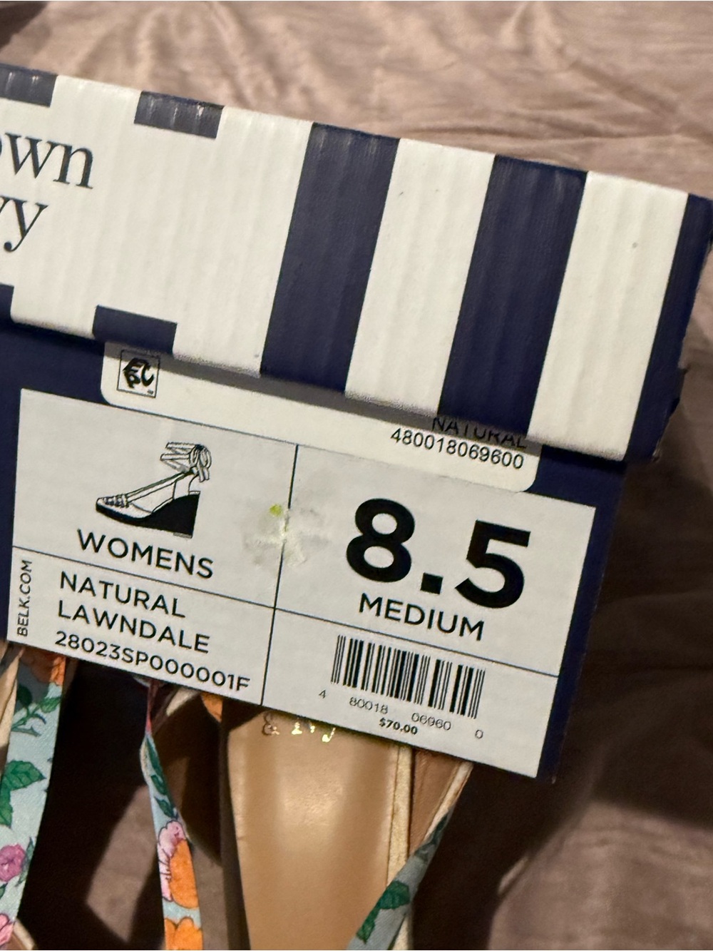crown & ivy Floral Tie Espadrille Wedges in Natural with Orange and Pink Accents - Picture 5 of 5